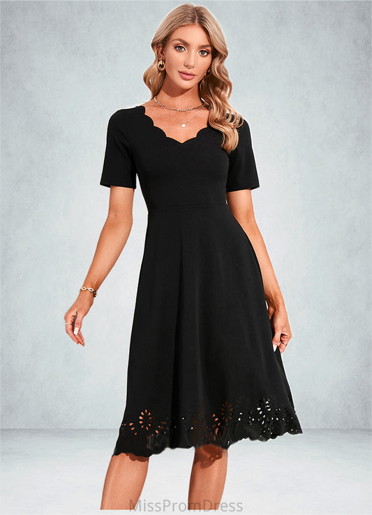 Polly V-Neck Elegant A-line Cotton Blends Midi Dresses HMP0022499
