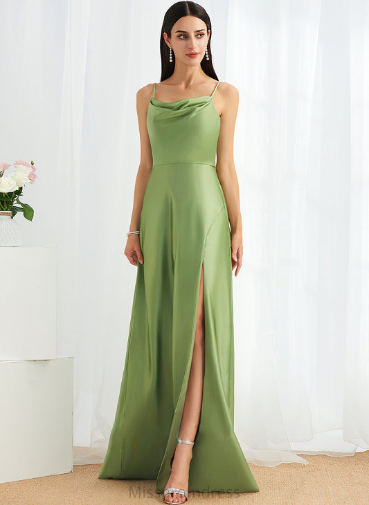 CowlNeck A-Line Embellishment Silhouette SplitFront Neckline Length Floor-Length Fabric Jennifer A-Line/Princess Natural Waist Bridesmaid Dresses