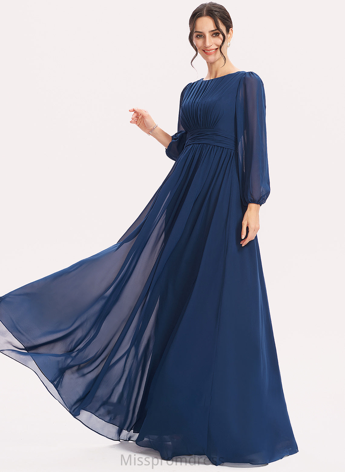Fabric Silhouette Ruffle Floor-Length A-Line Embellishment Straps Length Anabella One Shoulder Sleeveless Floor Length Bridesmaid Dresses