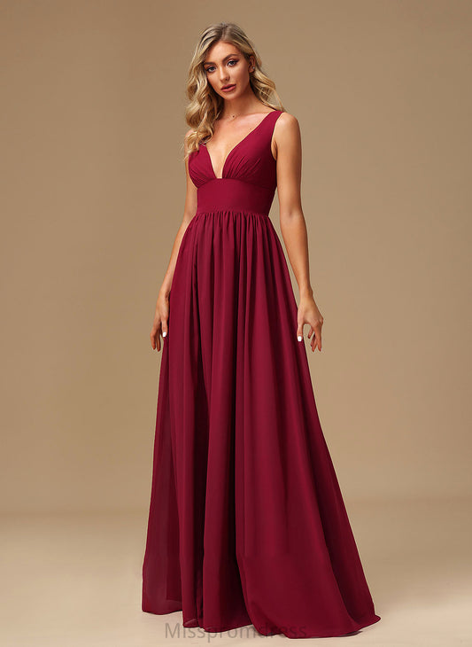 A-Line Neckline Fabric Length V-neck Silhouette Floor-Length SplitFront Embellishment Pru Natural Waist A-Line/Princess Bridesmaid Dresses