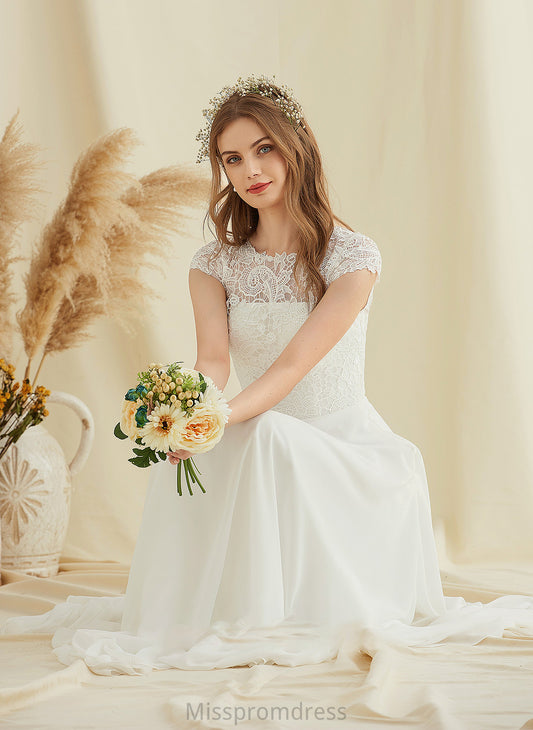 Louisa Lace Chiffon A-Line Dress Wedding Wedding Dresses Floor-Length