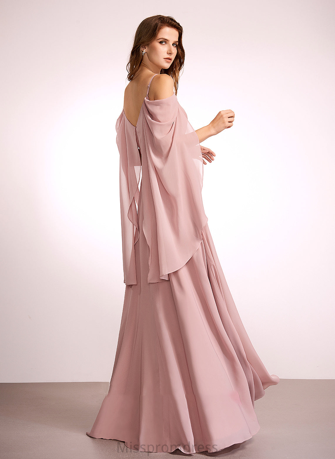 Floor-Length Length V-neck Silhouette Neckline Straps A-Line Fabric Anabel Sleeveless A-Line/Princess Floor Length Bridesmaid Dresses