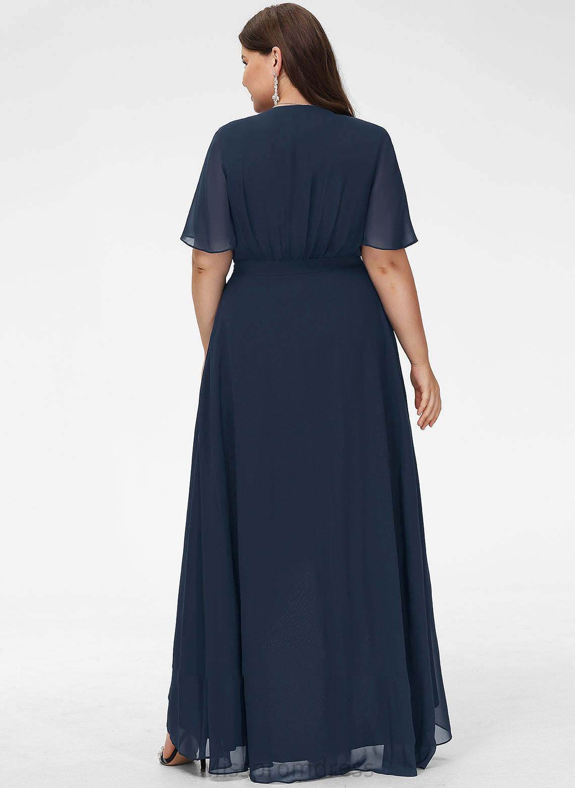 V-neck Length Silhouette Fabric A-Line Embellishment Asymmetrical Bow(s) Neckline Meadow Sleeveless V-Neck Bridesmaid Dresses