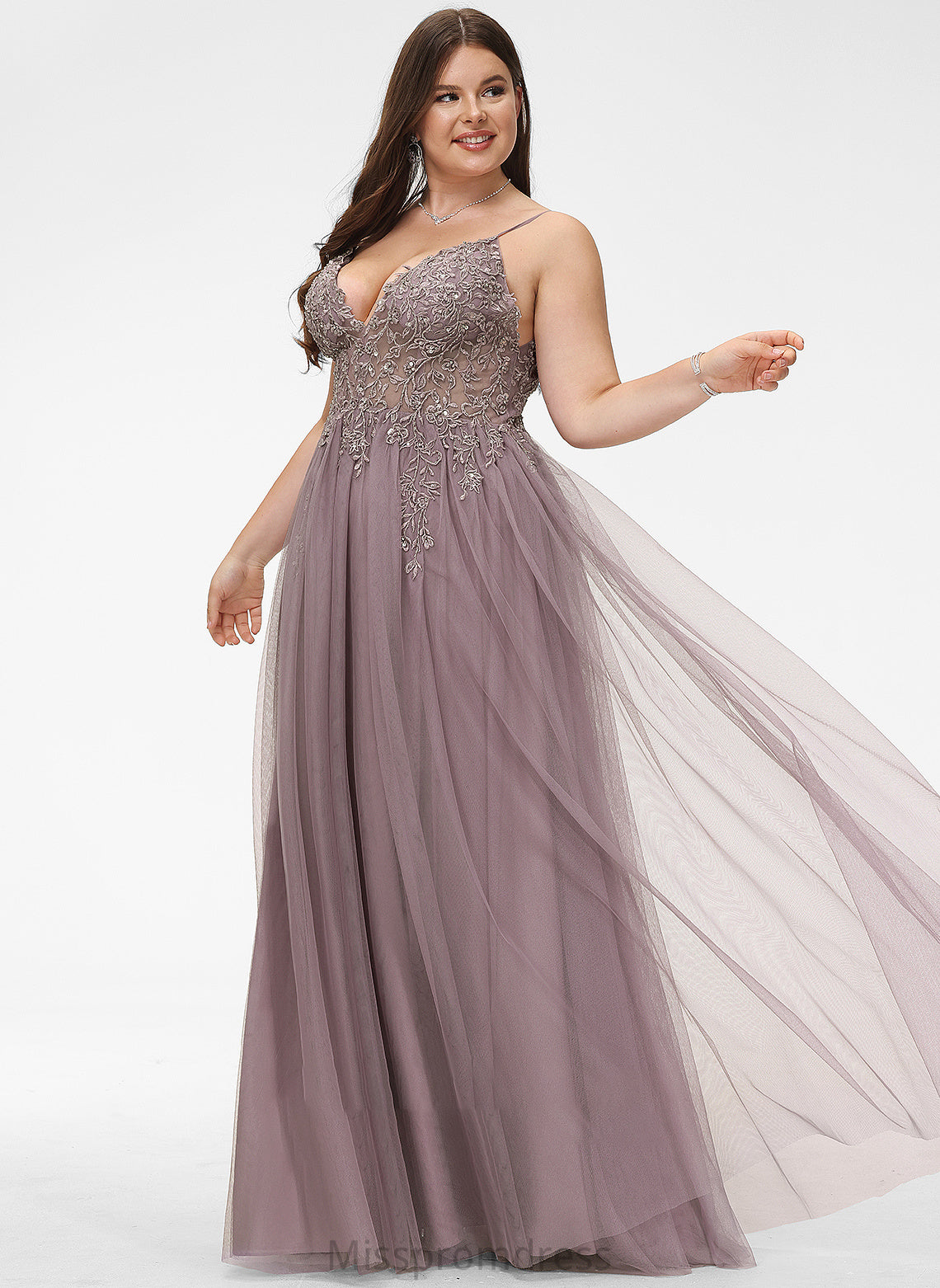 Front Nellie With Tulle Beading Lace Prom Dresses Sequins V-neck Ball-Gown/Princess Split Floor-Length
