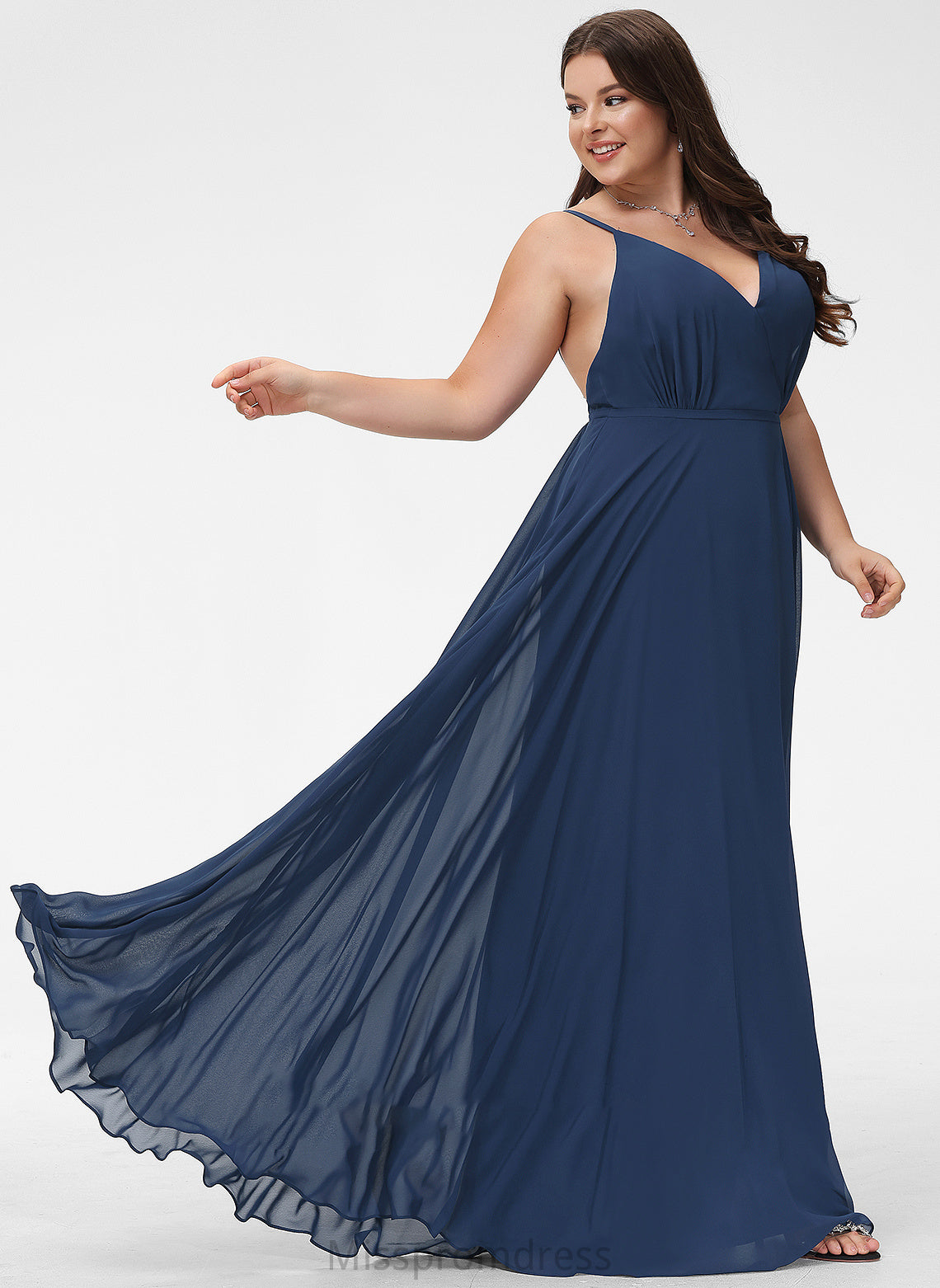 With Floor-Length A-Line Prom Dresses Ella Split V-neck Front
